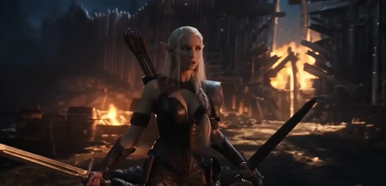 The burning village